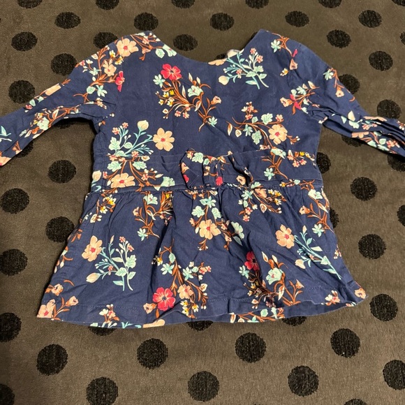 Carter's Other - Carter’s long sleeve fall floral top - navy blue with bright floral
print